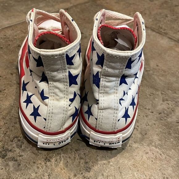Converse American Flag Red High-Top Sneaker Shoes Juniors Size 2 - Picture 5 of 12